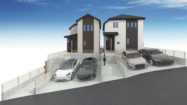 枚方市宮之下町　新築戸建　全2棟の外観パース