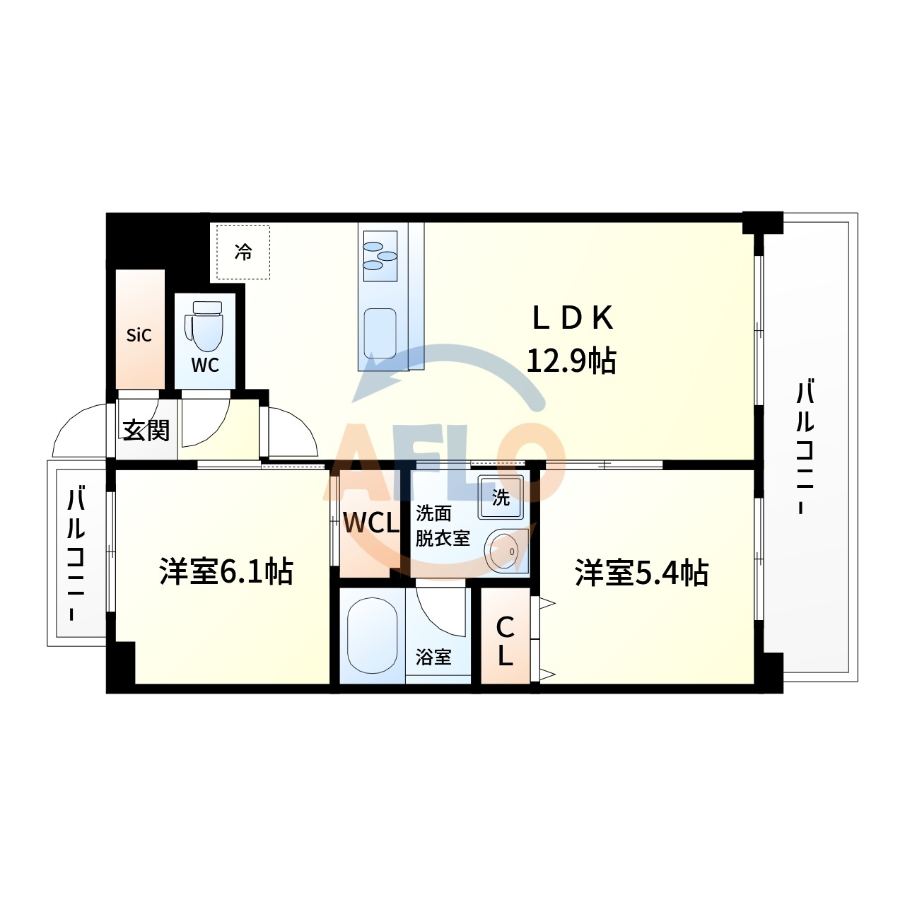 (仮称)南市岡3丁目新築マンションの間取り