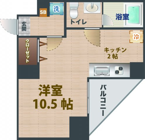 【間取り】 | AXAS中野レジデンス | 1Kのお部屋です。