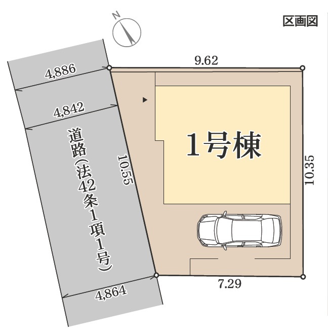 明石市大久保町西脇5期（全1棟）新築の区画図|1号棟です。