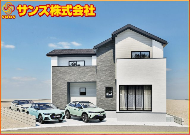郡山市富田町字坦ノ腰　　　  １号棟　　富田小学校、富田中学区　の外観パース