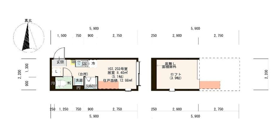 板橋区常盤台１丁目のアパートの間取り
