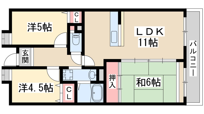 【間取り】 | カルム西野2