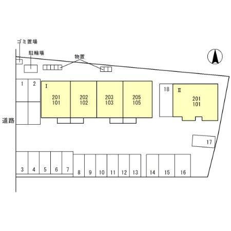 ディアコート結城 Ⅰの区画図