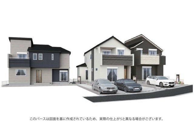 【横浜市瀬谷区瀬谷2丁目2-9全3棟新築戸建て】★仲介手数料無料★（瀬谷小学校・瀬谷中学校）の外観パース