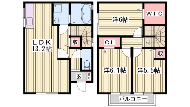 ソレイユ霞ヶ丘の間取り