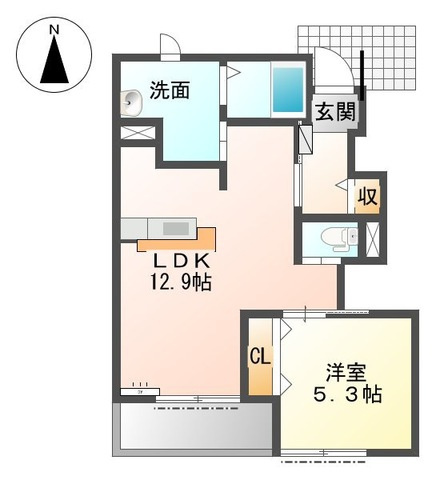 クレア花水木Ｅの間取り|間取図