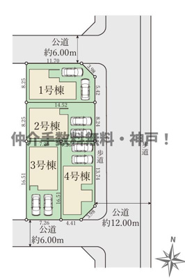 【区画図】 | 神戸市西区池上4丁目　新築戸建3号棟　仲介手数料無料！ | 西区池上4　新築　仲介手数料無料！
