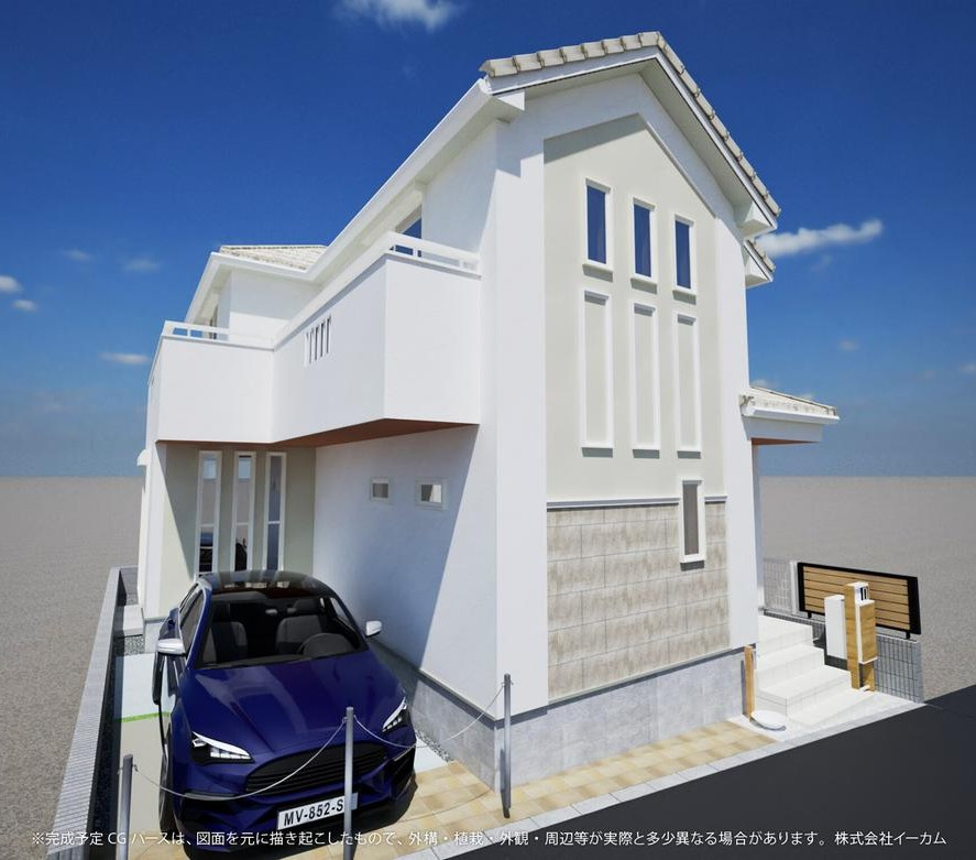 世田谷区松原　新築戸建の外観パース