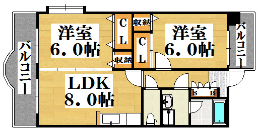 【間取り】 | アーバン川嶋Ⅱ