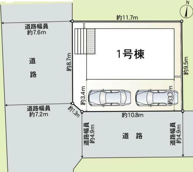 新築戸建 静岡市清水区蒲原第11 全1棟 1号棟の区画図