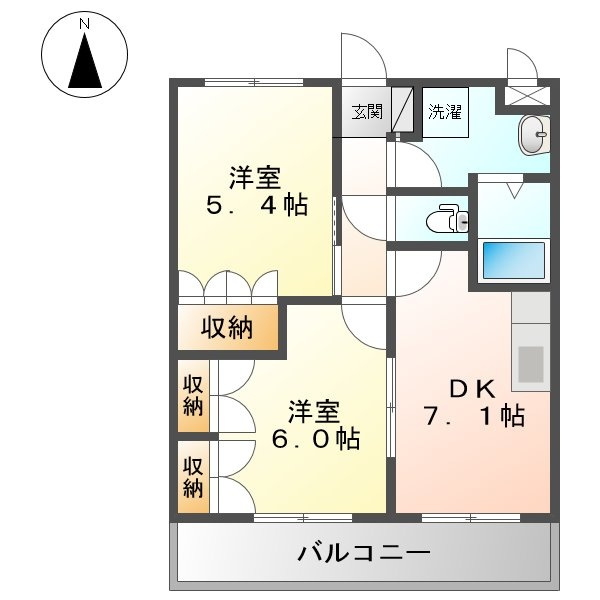 グリーングランデⅡの間取り|間取り