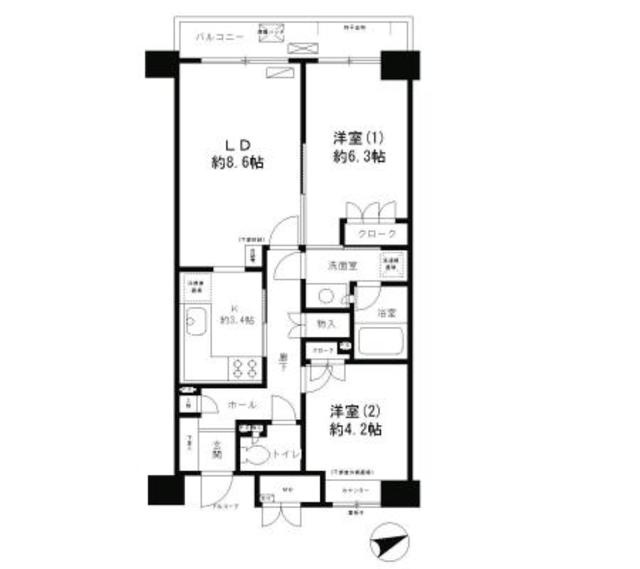 新宿区高田馬場４丁目の賃貸マンションの間取り