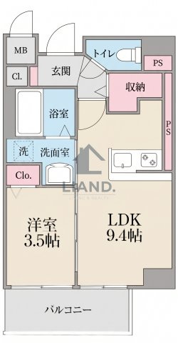 リシェ薬院　警固小学校区の間取り|リシェ薬院