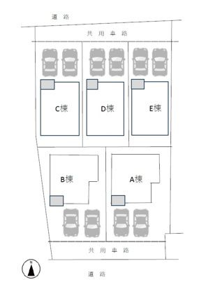 千音寺３ー２１０５ー２ＫＯＤＡＴＥＸⅤーＥ の区画図