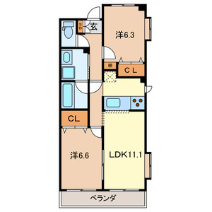 【間取り】 | プロミネンスⅤ | 間取りです。