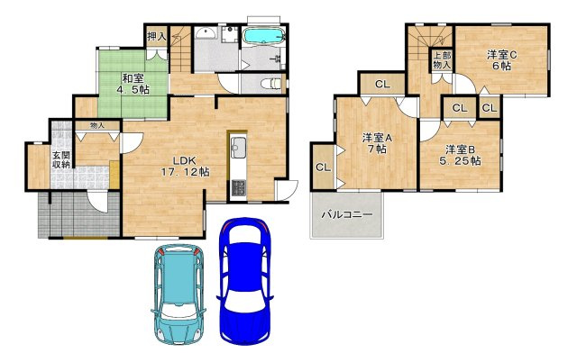 室堂町　中古一戸建の間取り|【広々４ＬＤＫ！駐車２台可能】ゆとりある住まいでのびのび新生活をここではじめませんか！