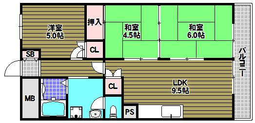 狭山ハウス1号棟の間取り