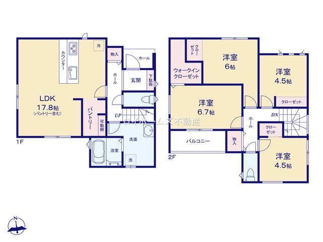 【間取り】 | 春日井市知多町１丁目8『仲介料無料』新築戸建て | 2号棟