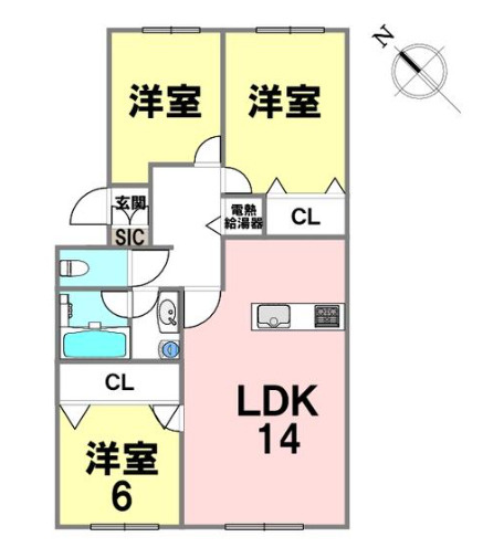 エクレール二宮　Ａ棟の間取り