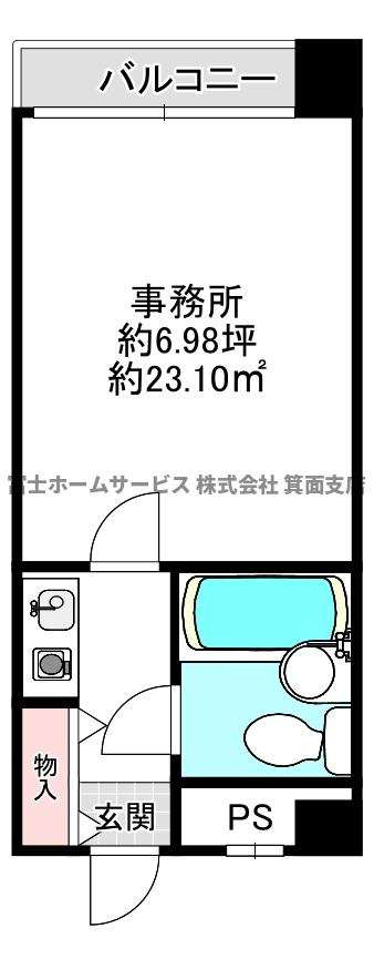 大阪市淀川区木川東３丁目の事務所の間取り