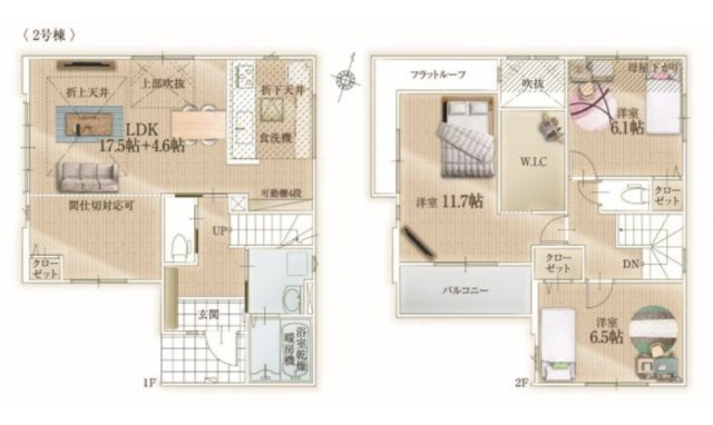 【間取り】 | 川越市霞ケ関北20期　リガーレ　新築戸建　全2棟　2号棟
