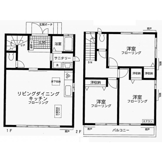 【間取り】 | テラスハウス 松葉 | ※102号室　反転タイプ