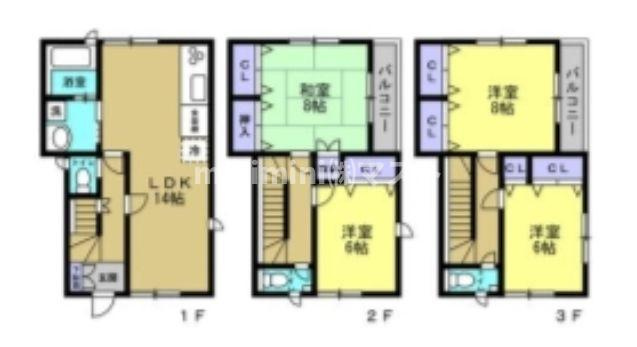 三軒家西1丁目戸建ての間取り