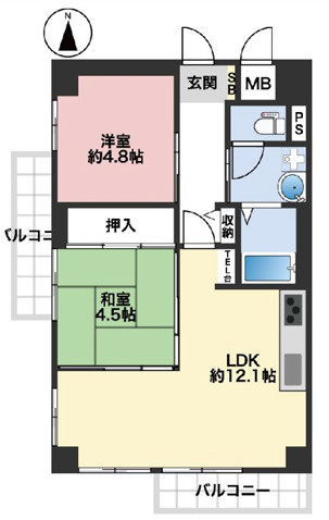 ライオンズマンション生田川東の間取り