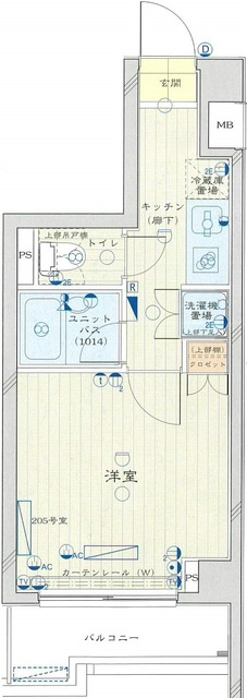 ルーブル蒲田参番館の間取り|間取り　1K洋室6.5帖バストイレ別