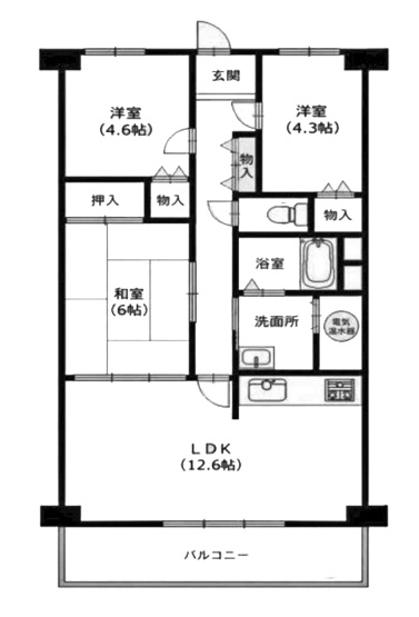 【間取り】 | 伏見スカイハイツ | 専有面積69.30㎡