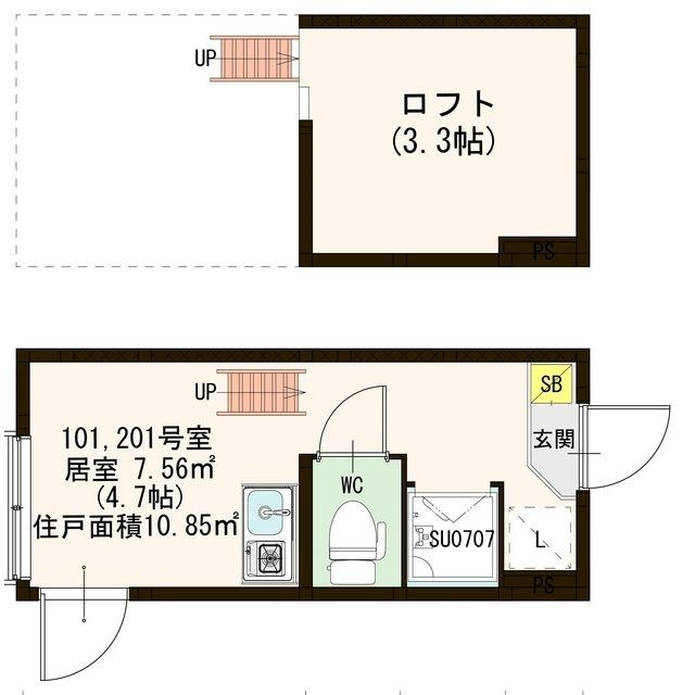 豊島区池袋本町２丁目のアパートの間取り