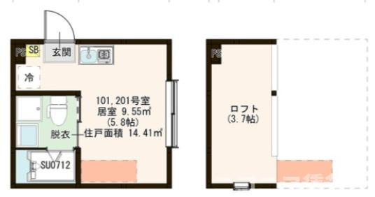北区上中里２丁目のアパートの間取り