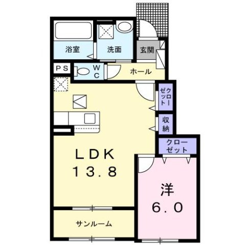ラ・ヴィ・カルムＢの間取り