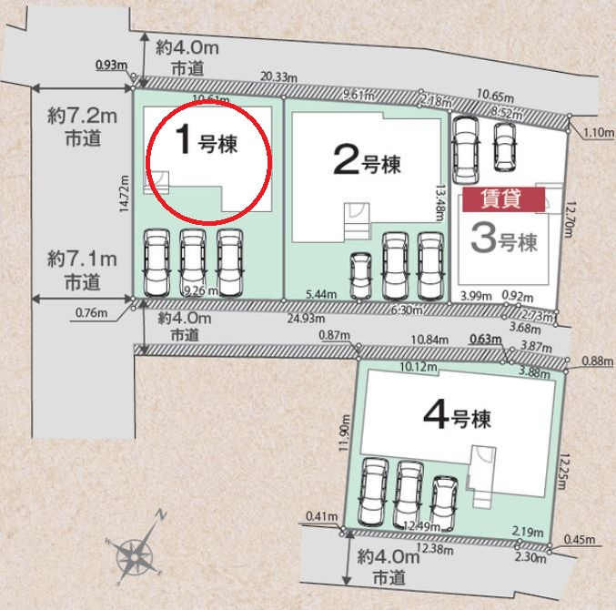 LiGNAGE NEX-G 高崎市下小鳥町1期 1号棟の区画図
