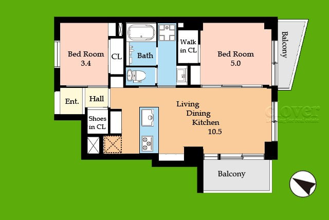 【間取り】 | リレント白山 | お部屋の間取り図です。機能的な造りをご確認ください。～即日のご見学可能～　お問合せはお気軽に。
