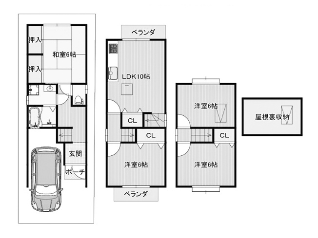 【間取り】 | 桂清水町　一戸建