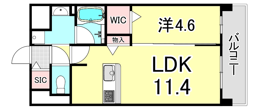 西宮市津門綾羽町の賃貸マンションの間取り