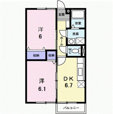 シャルマン・ＨＡＮＡＭＩＤＯＵの間取り|使い勝手の良い間取りです♪