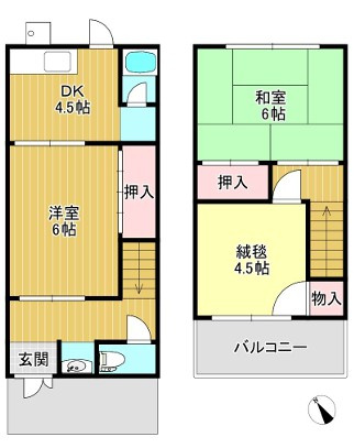 香里園山之手町貸家の間取り