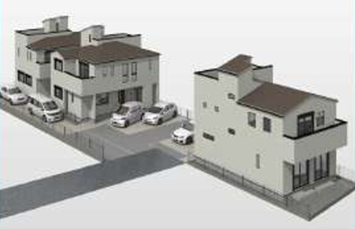 【外観パース】 | 平塚市虹ケ浜　全３棟　新築住宅