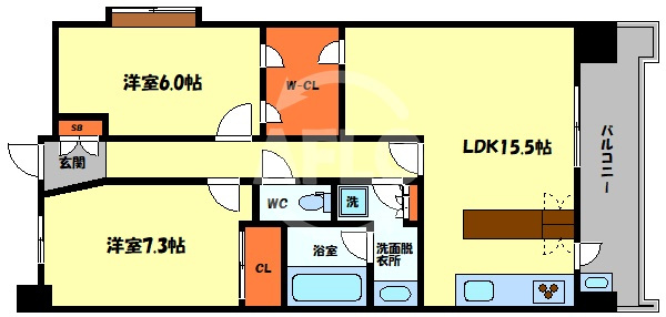 コンソラーレ土佐堀　西船場小学校区の間取り|コンソラーレ土佐堀　間取り