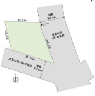 大田区西馬込　建築条件なし売地の土地図