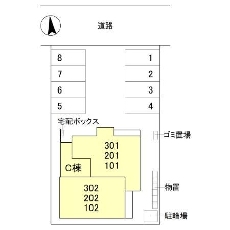 D-Grande新根塚Cの区画図