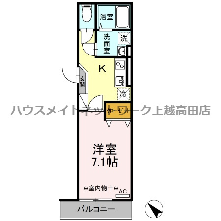 ＥＩＳＥＮの間取り|間取図（ＥＩＳＥＮ 305）1K