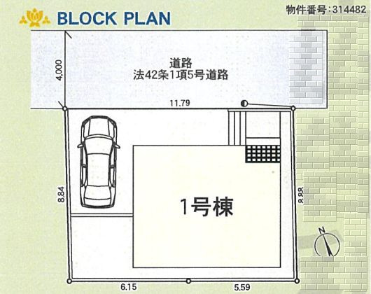 小田原市早川3丁目新築戸建て　第8-1号棟の区画図|区画図「小田原市早川3丁目新築戸建て　1号棟」