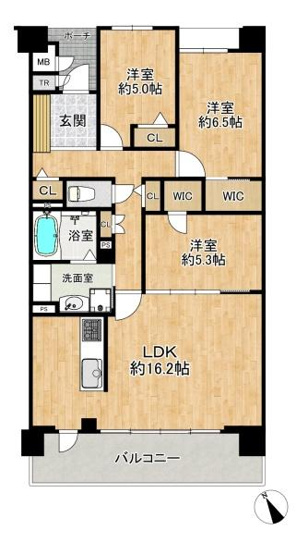 【間取り】 | ルイシャトレ垂水壱番館