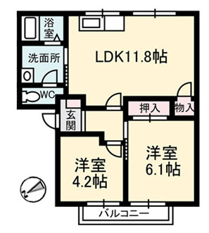 【間取り】 | アネックス６１１