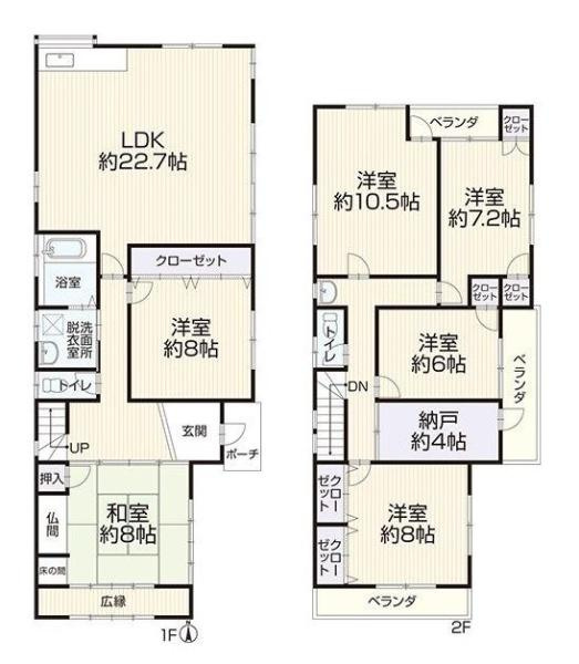 橿原市上品寺町　一戸建の間取り