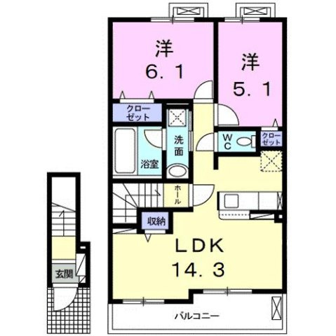 【間取り】 | エテルノ　アンⅡ